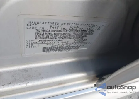 2013 Nissan Sentra Sr из США, поврежденный, VIN 3N1AB7AP5DL758107